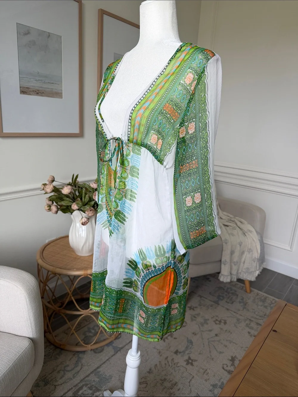 Vintage Y2K Pucci Color Resort Cover Up Dress Euro Summer Beachwear OS